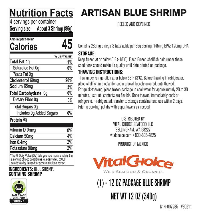 Wild Artisan Blue Shrimp - raw, peeled, deveined, 12 oz package (1)